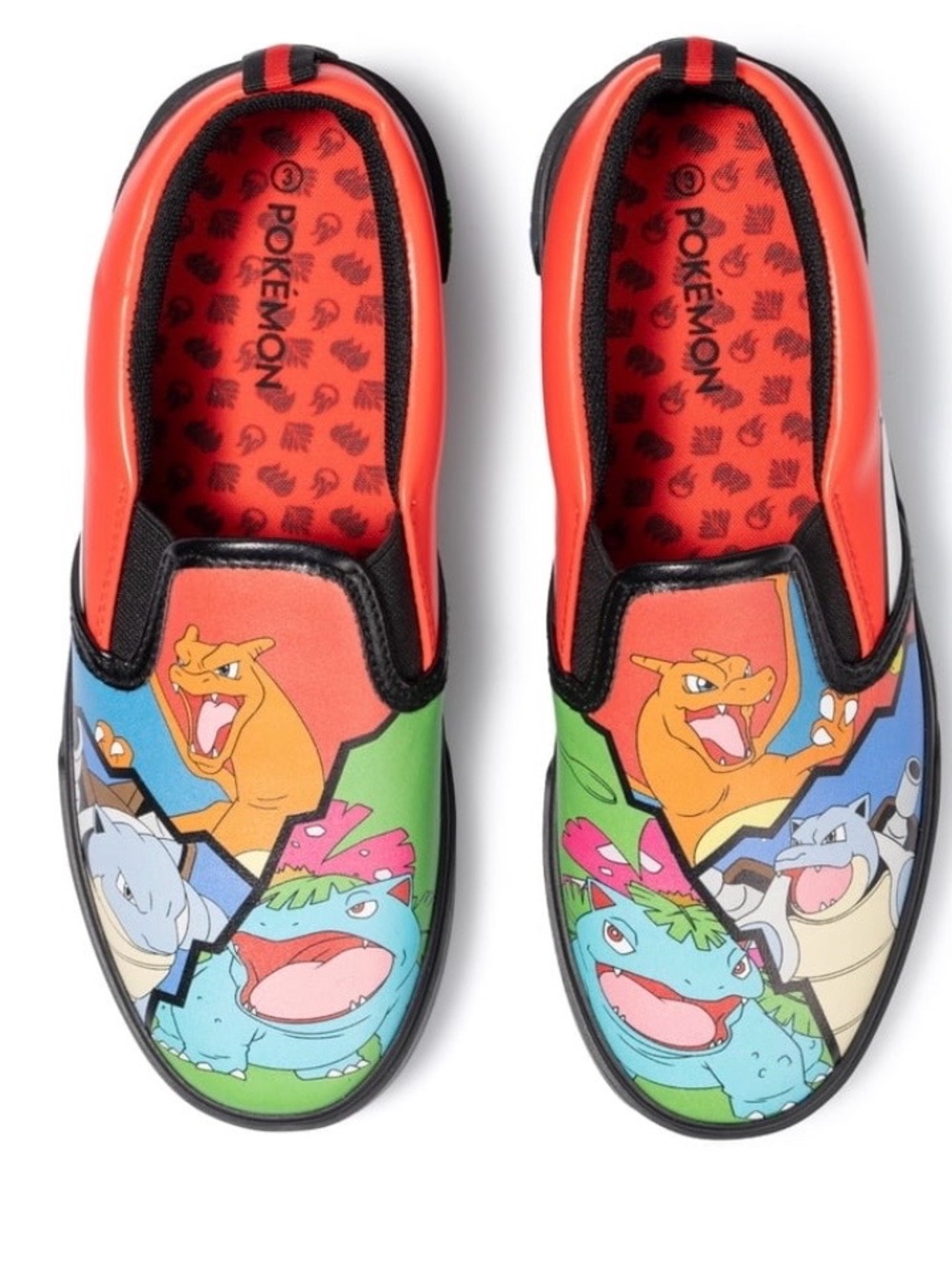 Pokemon Red/Green/Blue Charizard Venusaur Blastoise Graphic Slip-Ons